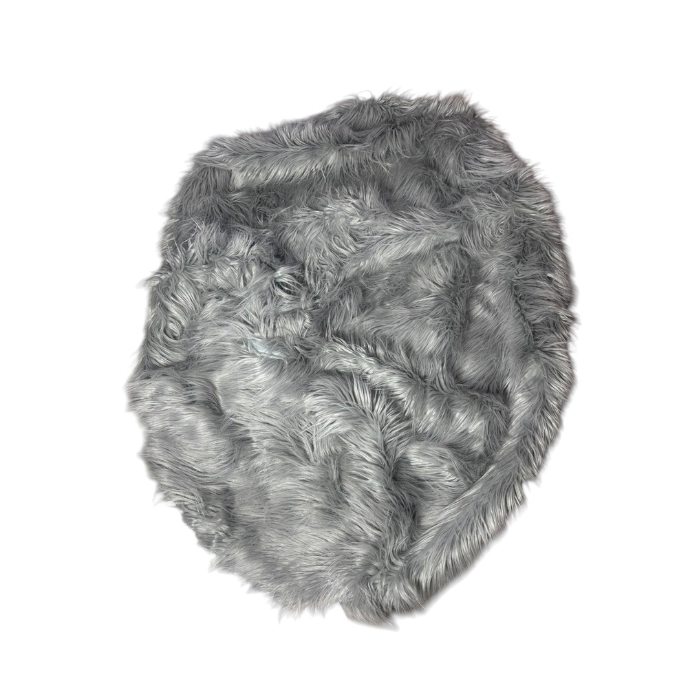 Pottery barn teen recycled Himalayan faux fur beanbag slipcover large gray new